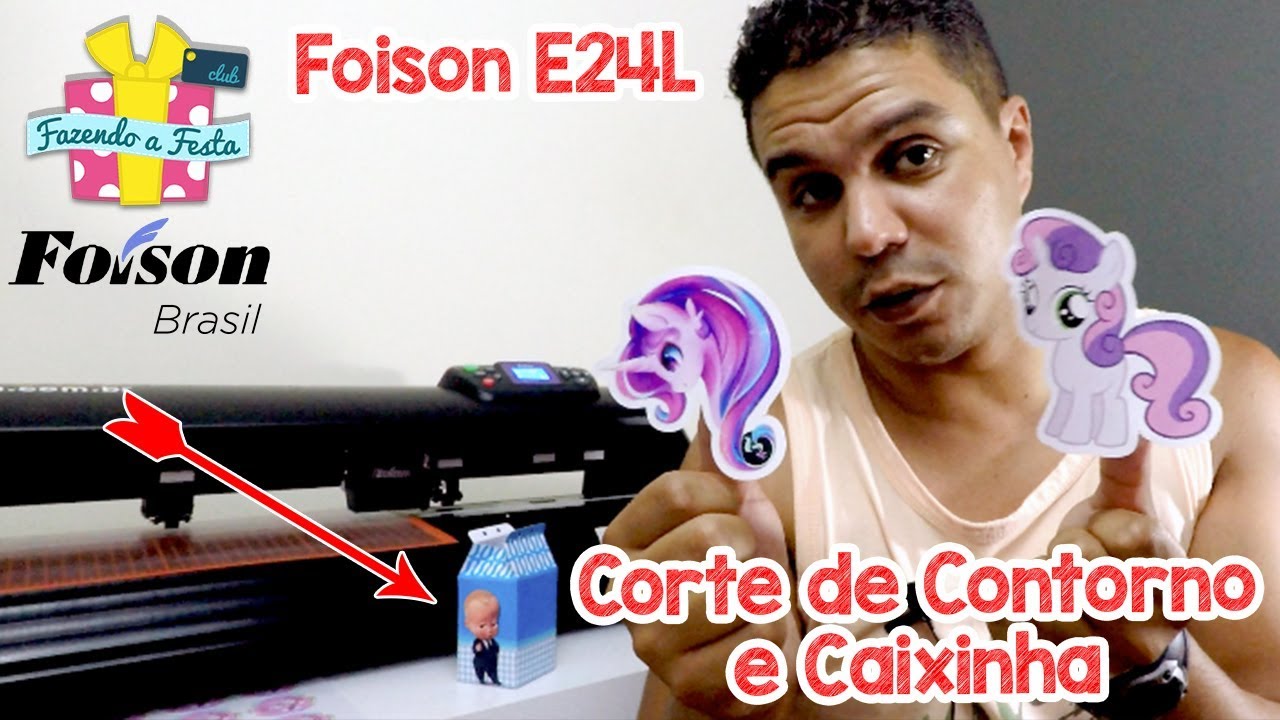 Veja a Foison E24L Cortando Adesivos e Caixinhas