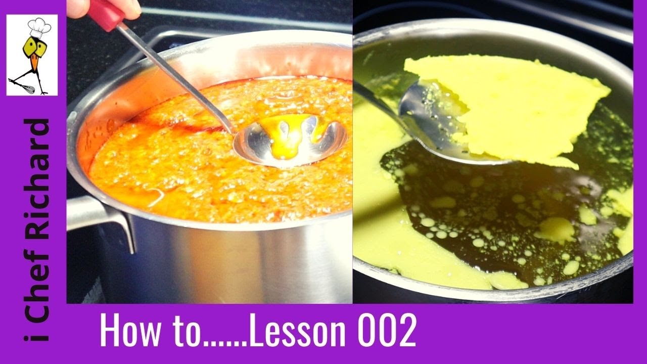 How To Remove Excess Fat- Oil- skim ( DEGREASE) Basic Cooking Skills !! Episode 002-i Chef Richard