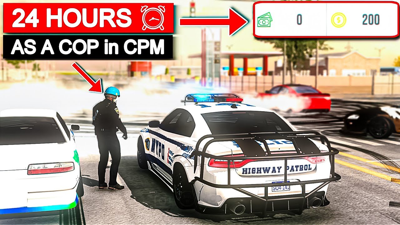 I Spent 24 Hours as a Cop with 0$ in Car Parking Multiplayer