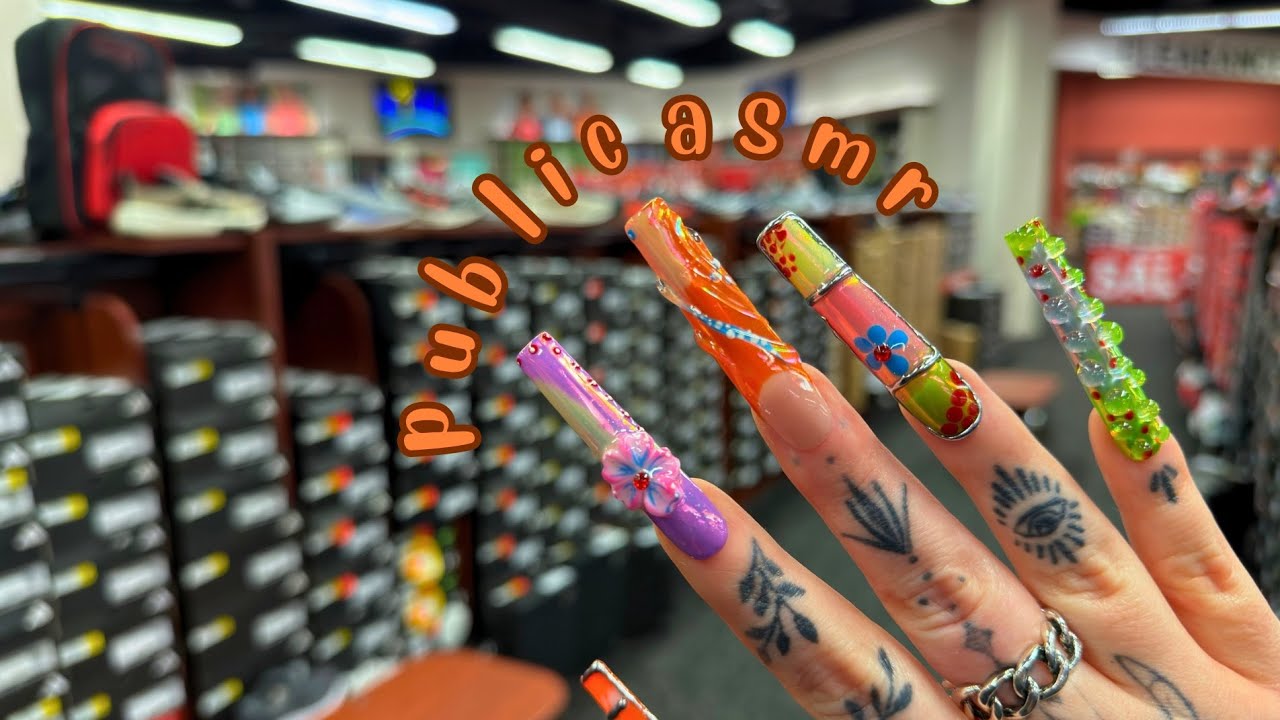 Public ASMR in the SHOE STORE 👟 | Tapping, Scratching, Fabric Sounds, Camera Scratching