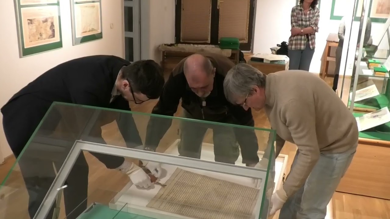 Listina s první zmínkou o Přešticích v Domě historie Přešticka