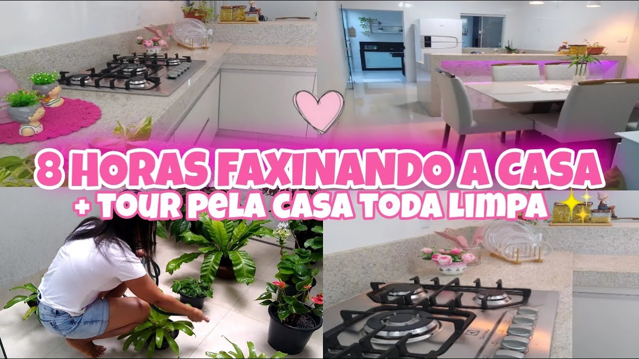 FAXINEI E ORGANIZEI A CASA TODA EM 8 HORAS + TOUR COMPLETO PELA MINHA CASA TODA LIMPA