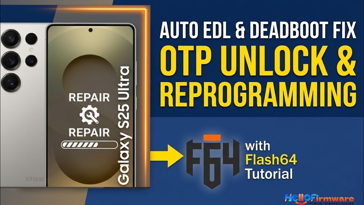 Samsung S25 Ultra Auto EDL Fix Deadboot Repair & OTP Unlock Tutorial Via Flash64