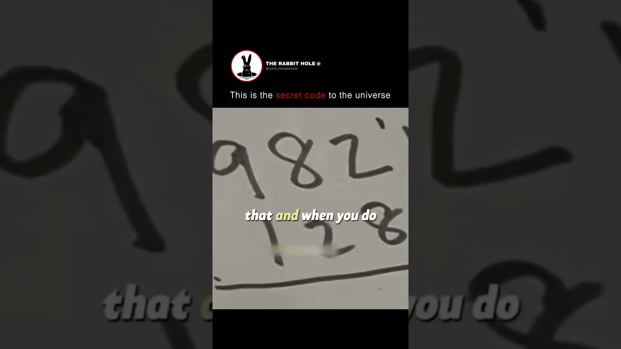This is the secret code to the universe