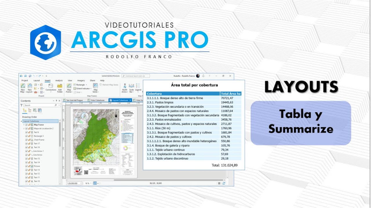 ArcGIS Pro - Layouts - Insertar Tabla y Summarize