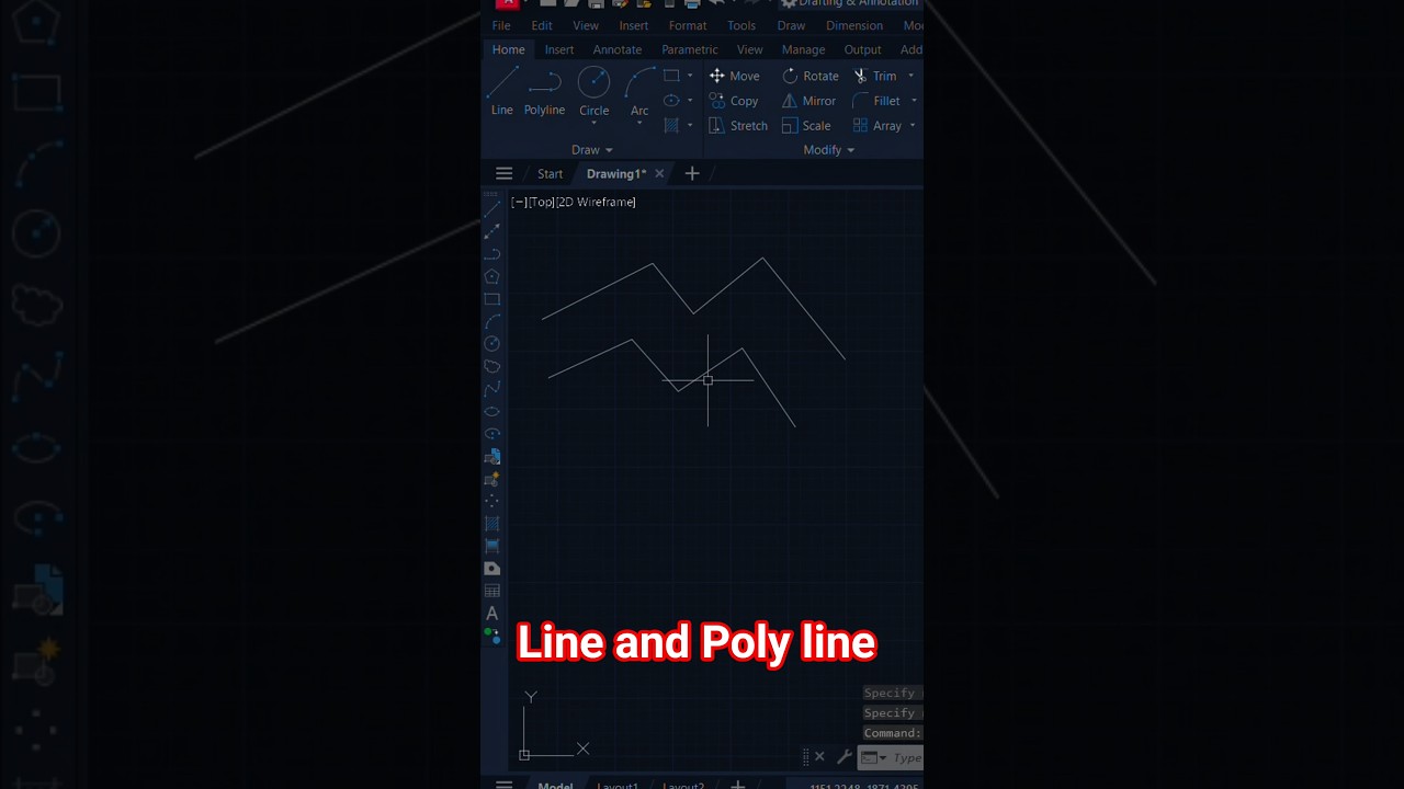 How to draw Line and Poly Line in AutoCAD? 