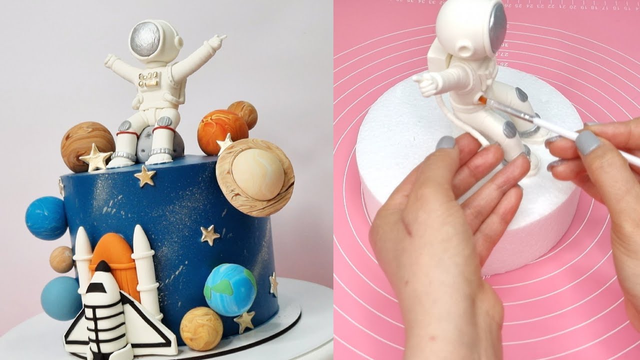Fendanti astronaut cake topper tutorial: a journey to an unknown world of astronaut mini cake 🚀