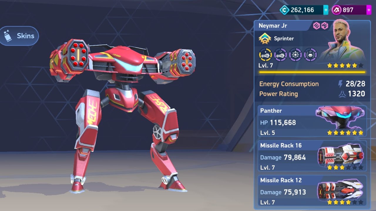 Mech Arena Panther robot use missile rack 16 missile rack 12 gameplay