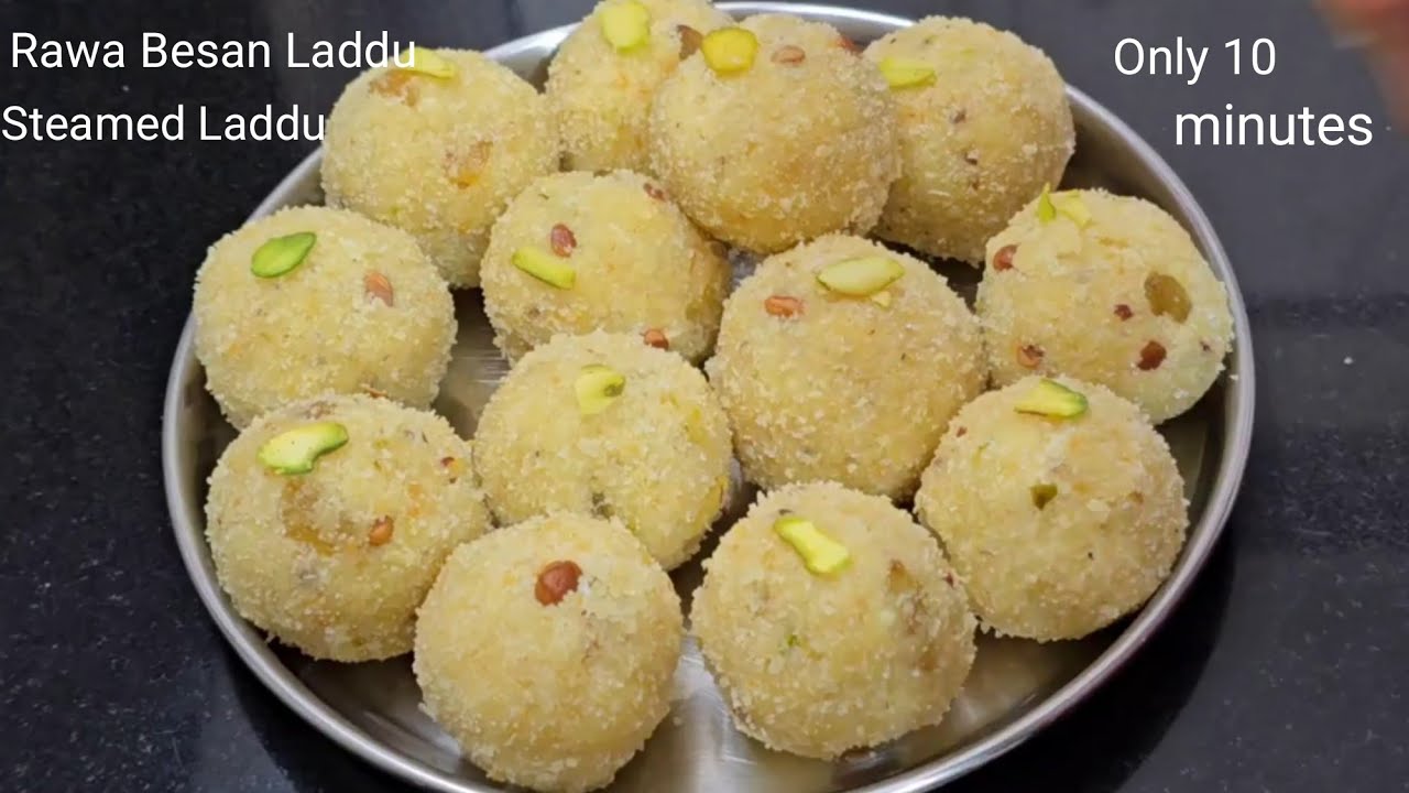 No ghee,no fry,no milk mouth melting suji besan ladoo | Rawa Besan Laddu in 10 minutes 