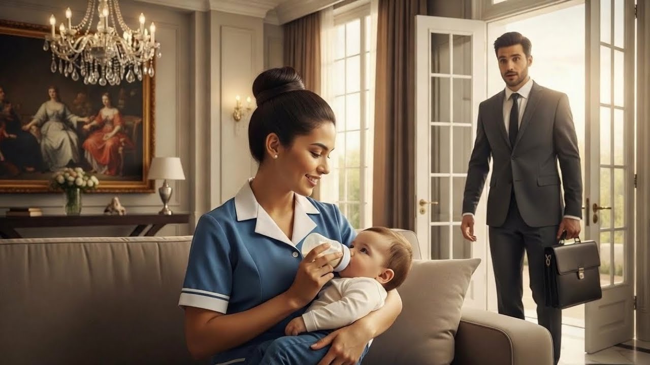 A FAXINEIRA ACALMOU O BEBÊ DO EMPRESÁRIO... E A REAÇÃO DELE DEPOIS DEIXOU A FAMÍLIA EM CHOQUE