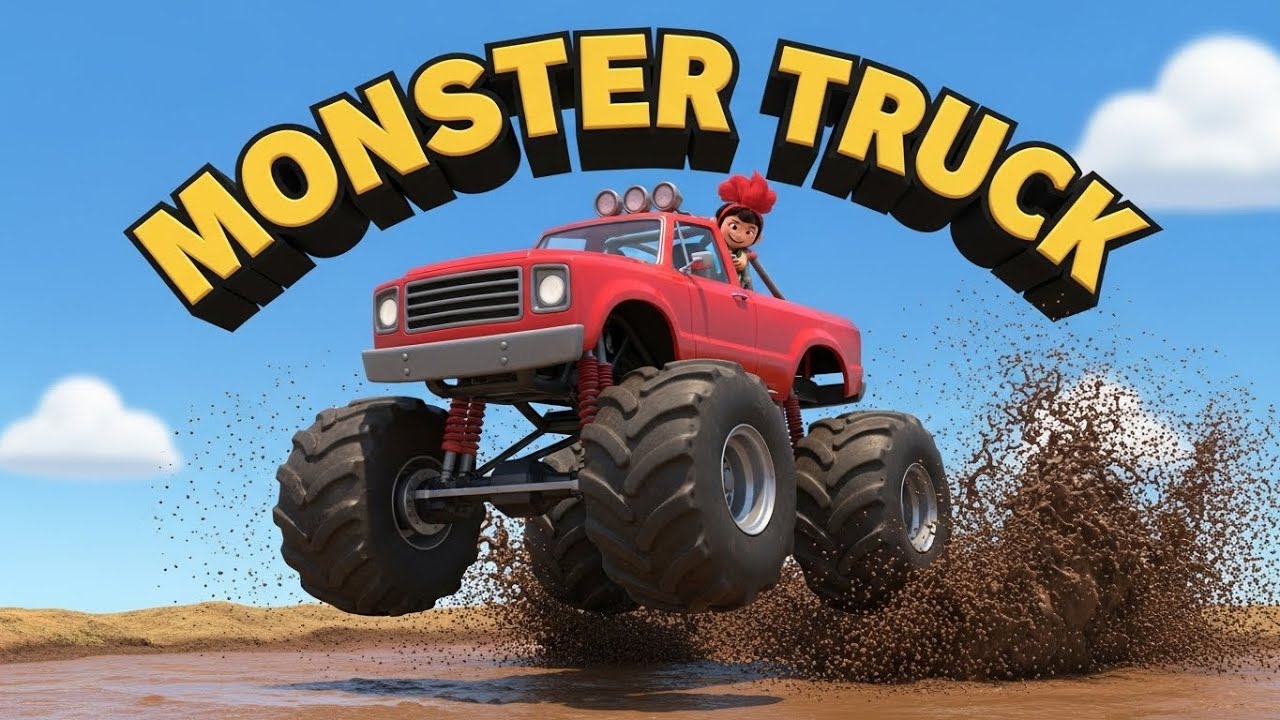 Kiki e o Monster Truck Gigante! Pulos, Lama e Lava-Rápido.