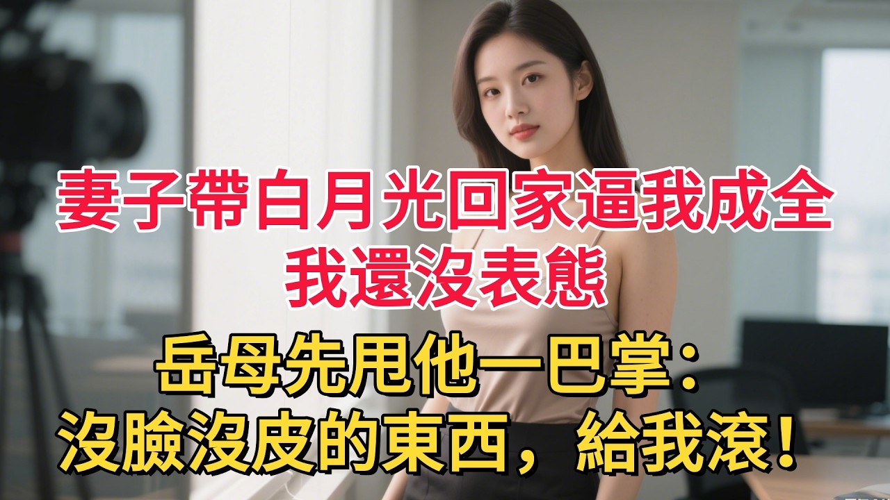 妻子帶白月光回家逼我成全，我還沒表態，岳母先甩他一巴掌：沒臉沒皮的東西，給我滾！