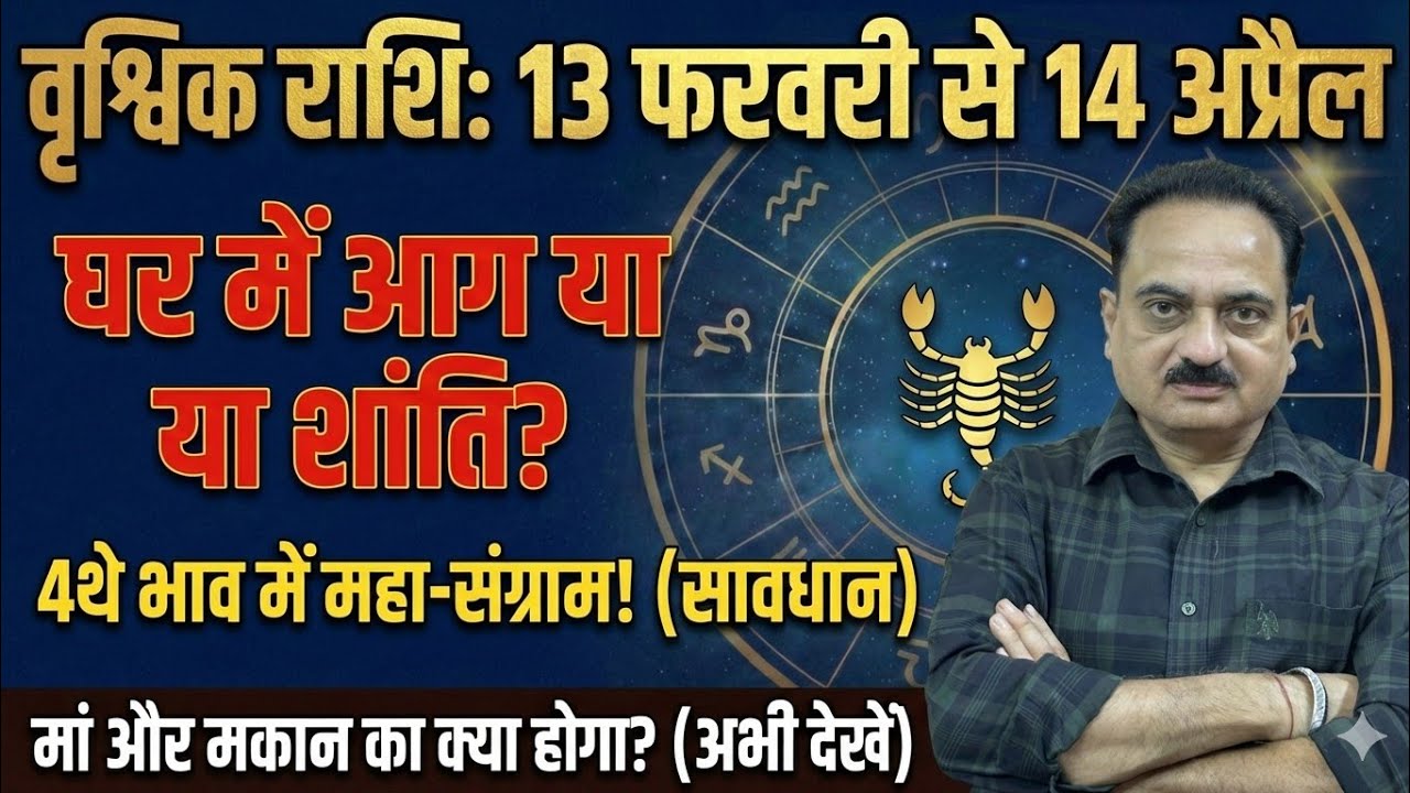 वृश्चिक राशि: 13 फरवरी से 14 अप्रैल! घर में 'महाभारत' या शांति? 4थे भाव में 5 ग्रहों का तांडव!