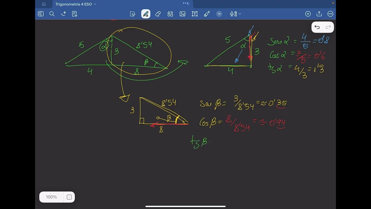 Trigonometría resolución de triángulo