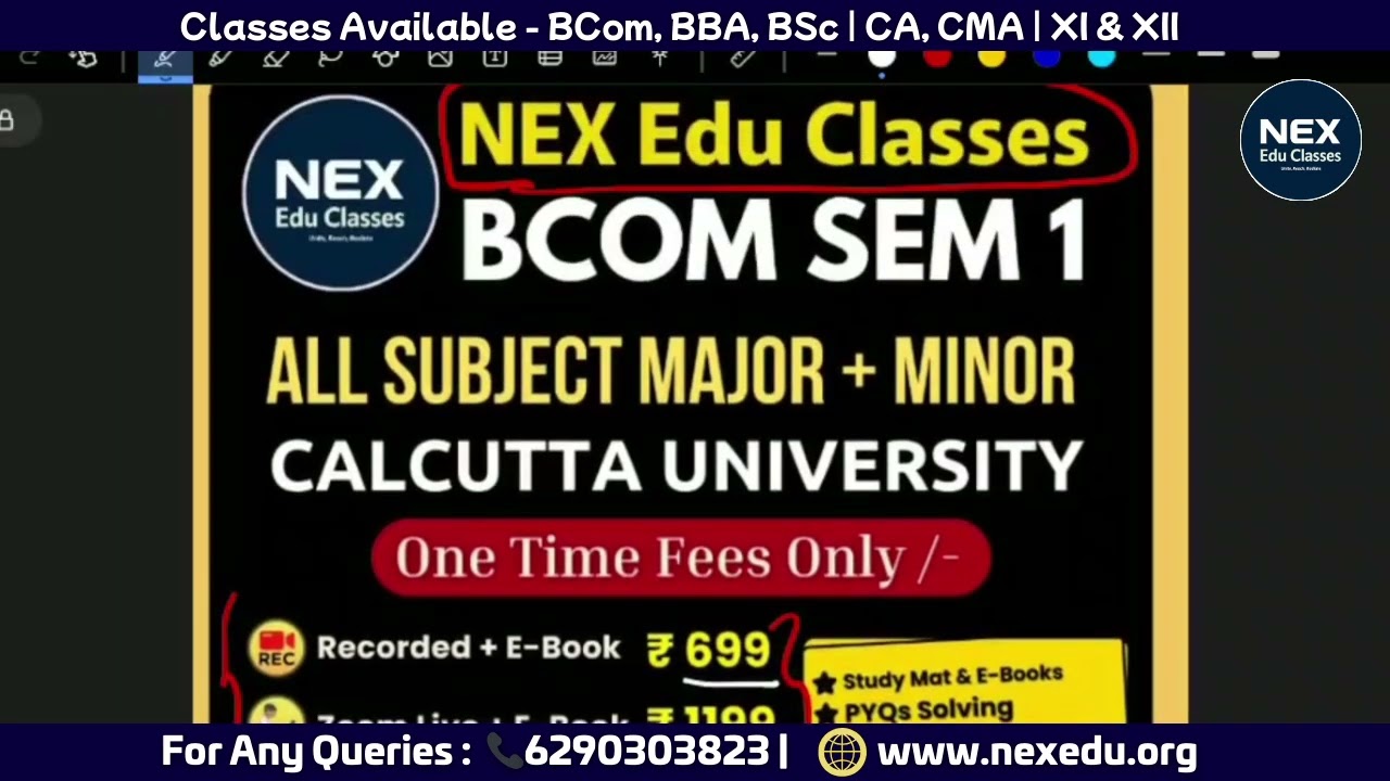 Semester 1 Bcom H+G Calcutta University | Important Doubt Regarding Coaching Course 