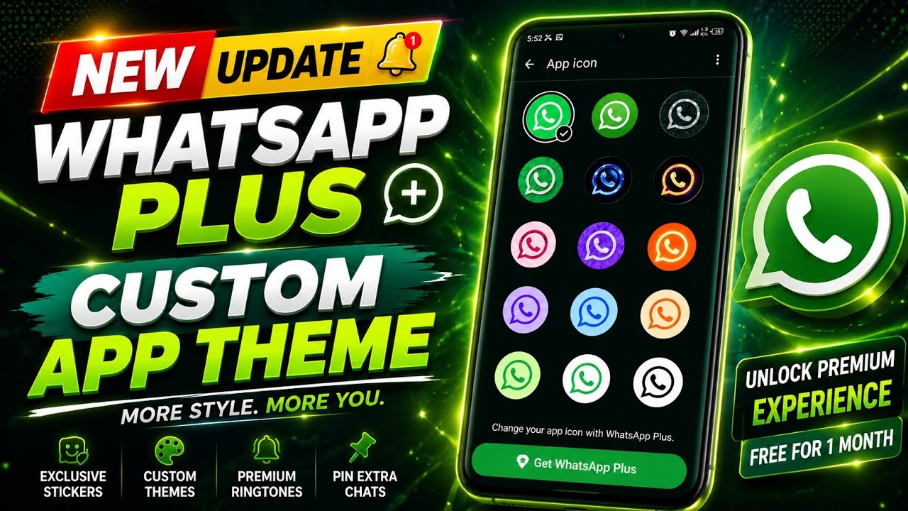 WhatsApp Plus Latest Update || New Custom Theme || Custom app Icons || Premium Features