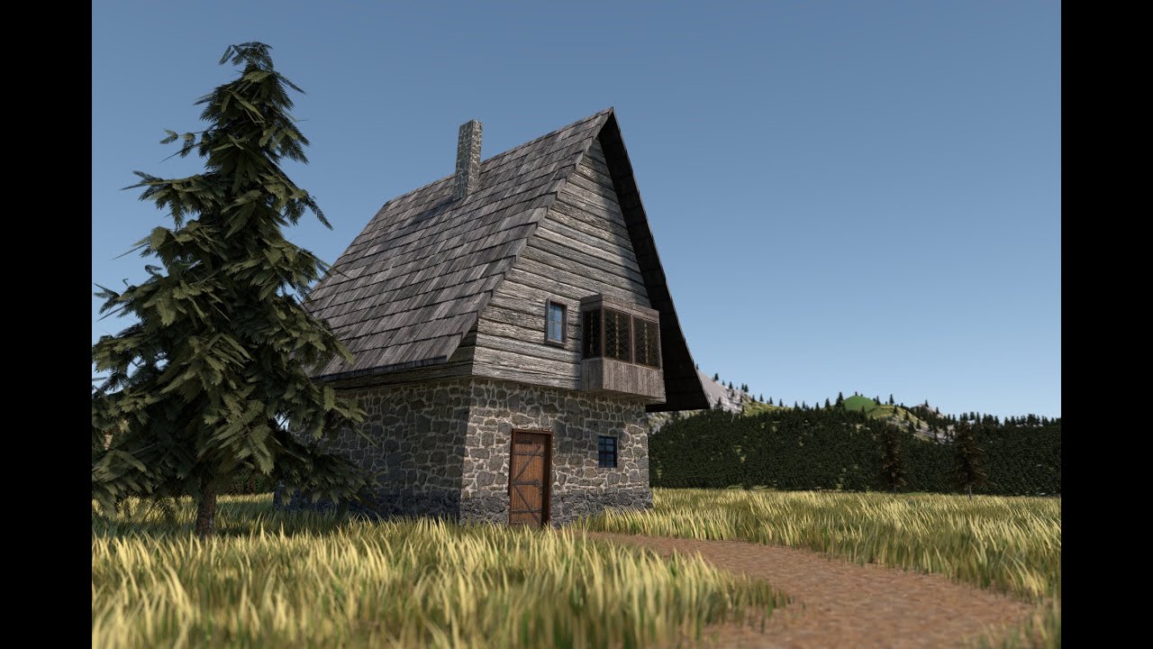 Blender modeling and texturing simple medieval house / Blender - středověký dům