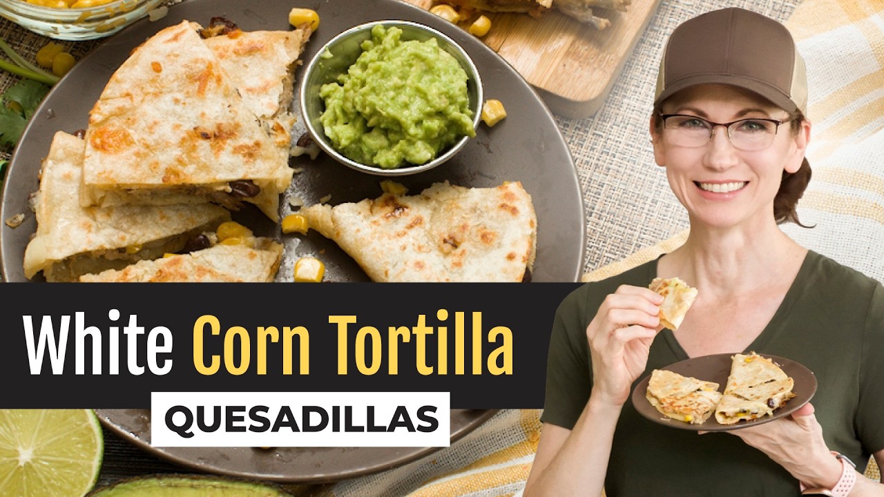 Corn Tortilla Quesadillas w/ Carnitas, Black Beans & Corn | Gluten Free