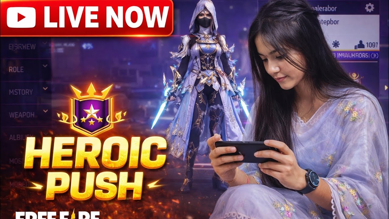 FREE FIRE LIVE NOW 🔥 | HEROIC RANK PUSH 👑 | NOOB TO PRO 😎