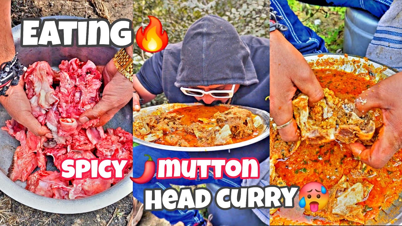 MUTTON🥵HEAD/CURRY🔥#chickenlegpeice #mukbanghorfun #chickenrecipes #ytshorts #indianfood 