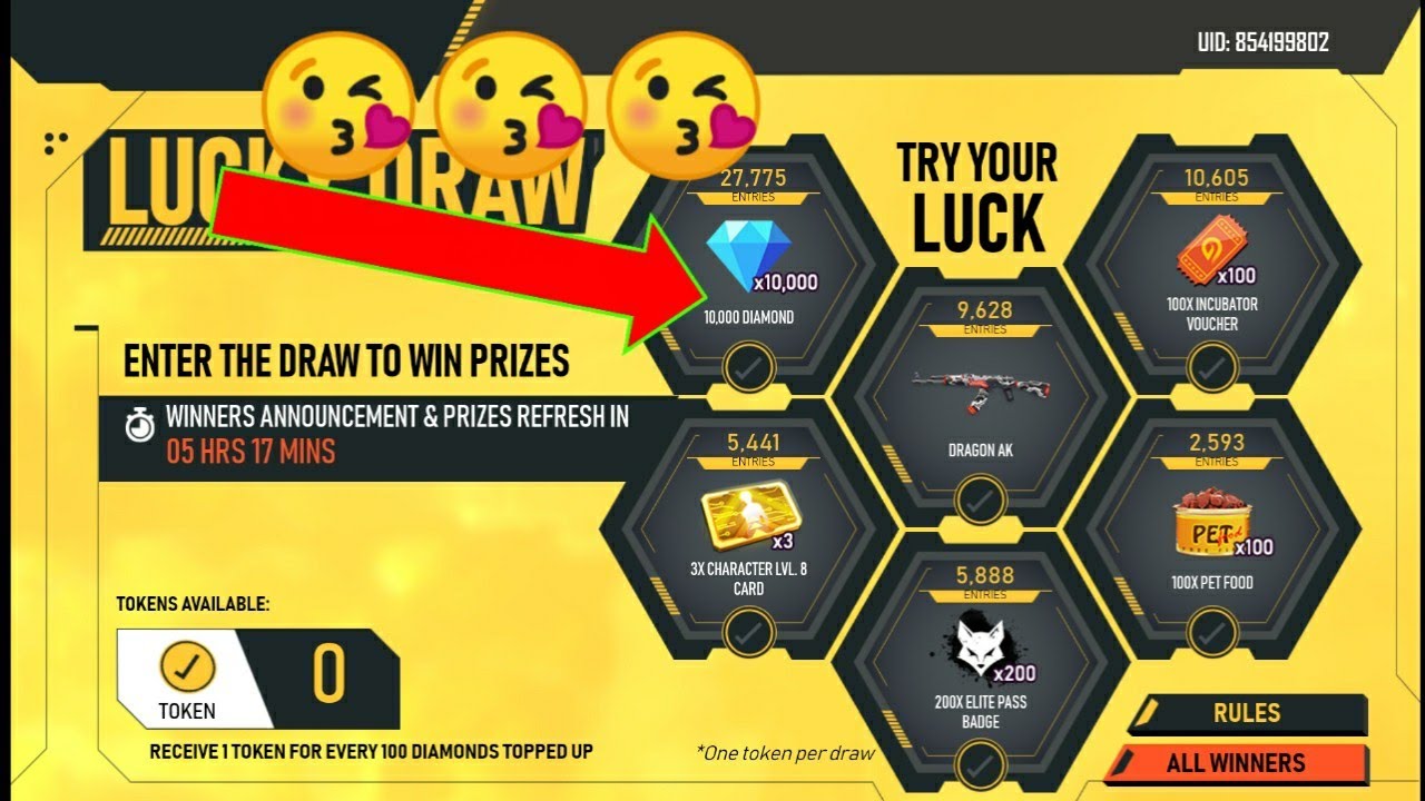 Free fire new event 2020 new lucky draw  rewards collect token