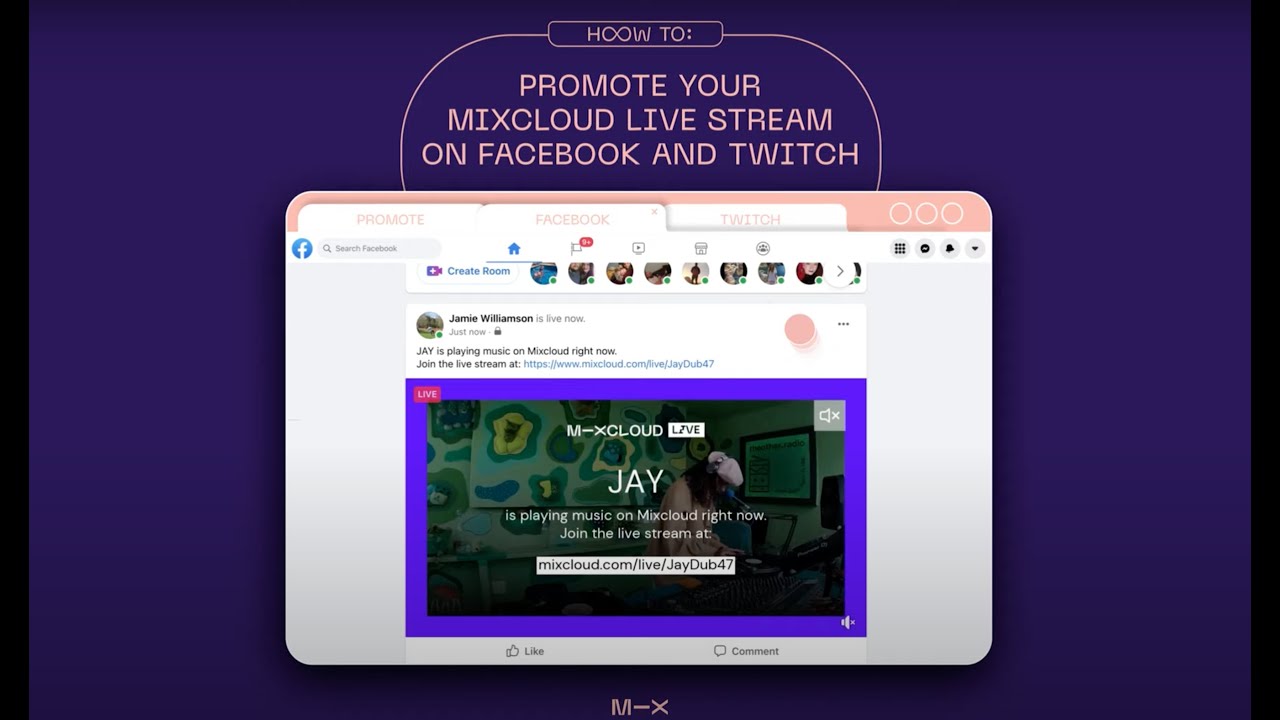 How to Automatically Promote Your Mixcloud Live Stream on Facebook & Twitch