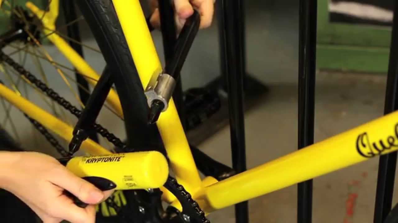 Wie du dein Fahrrad mit einem Kryptonite B&uuml;gelschloss abschlie&szlig;t
