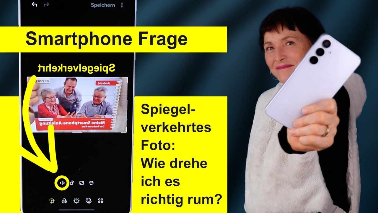 Frage: Wie kann ich ein spiegelverkehrtes Foto richtig drehen, sodass die Schrift wieder lesbar ist.
