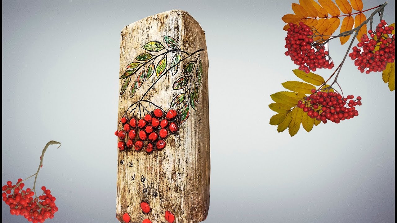 Ваза из пакета сока/тетрапака и гипса с текстурой дерева Ваза из бросового материала