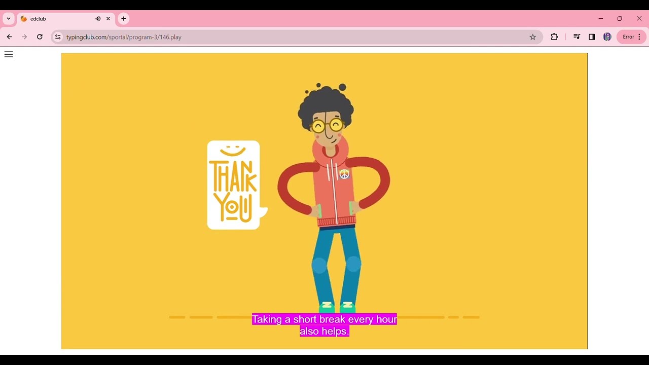 Typing Club Sit Straight, Be Healthy video