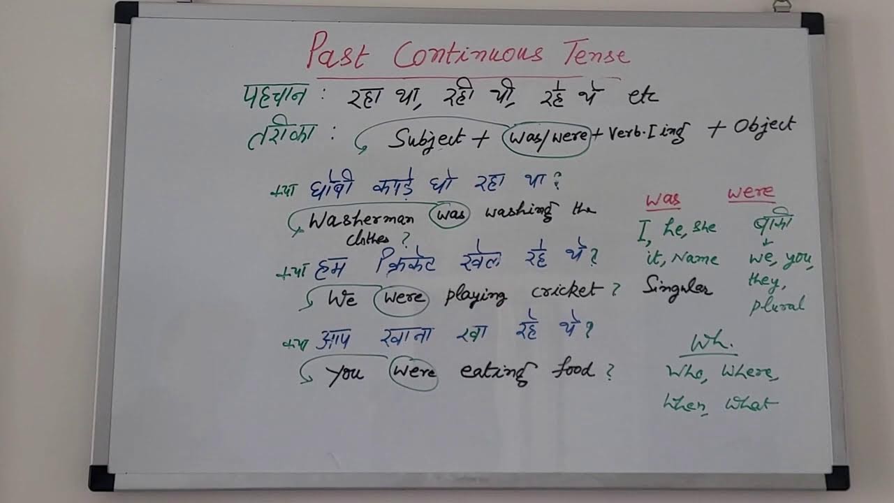 Past Continuous Tense|| was और were  का उचित उपयोग || explained with examples in Hindi