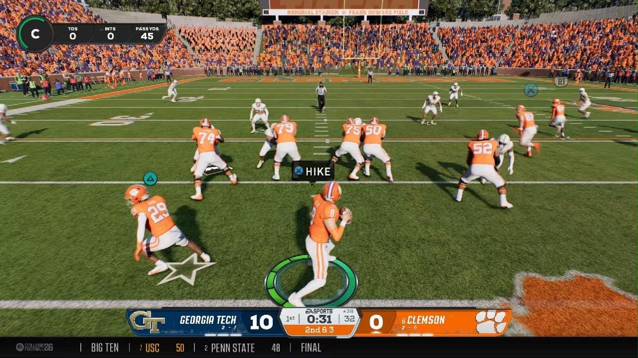 Georgia Tech vs. Clemson Tigers. #3 video on Road to Glory CFB 26