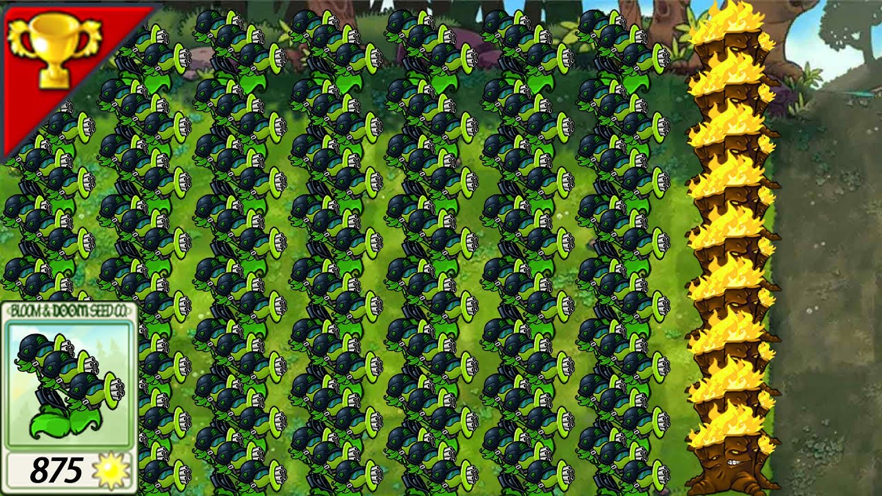 99SuperThreeGatling VS 999Zombies-------Plants vs Zombies