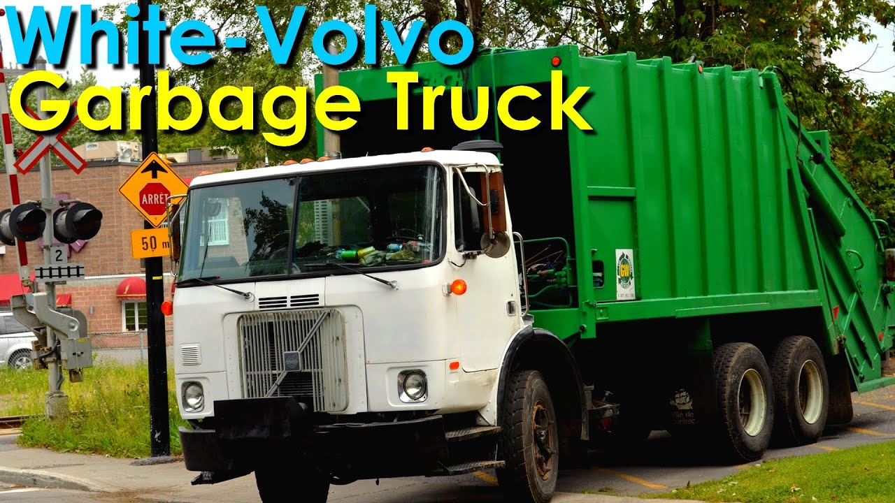 1998 White-Volvo/Leach Rear-Loader Garbage Truck! (EX-Quebec City - Full HD)