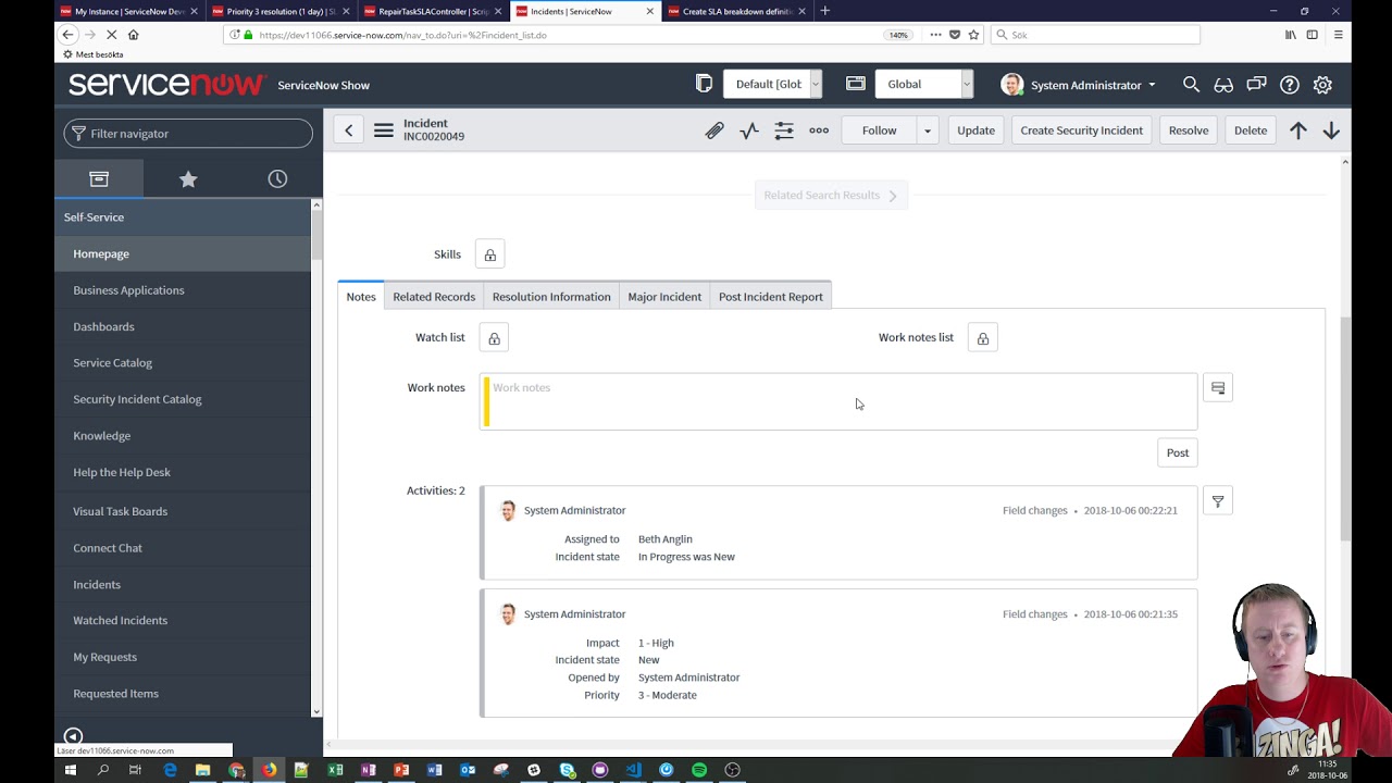 Анализ SLA в ServiceNow