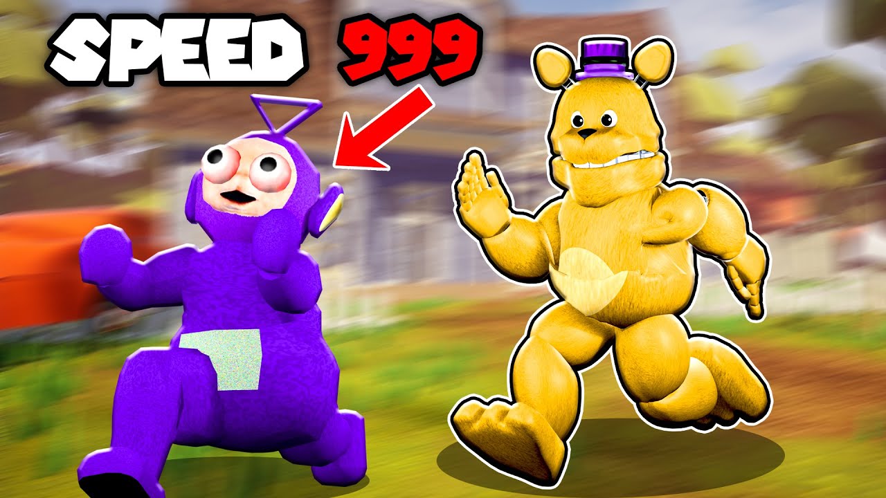 FREDBEAR IS TOO FAST! | Tinky Winky Plays: Hello Neighbor Fredbear Mod