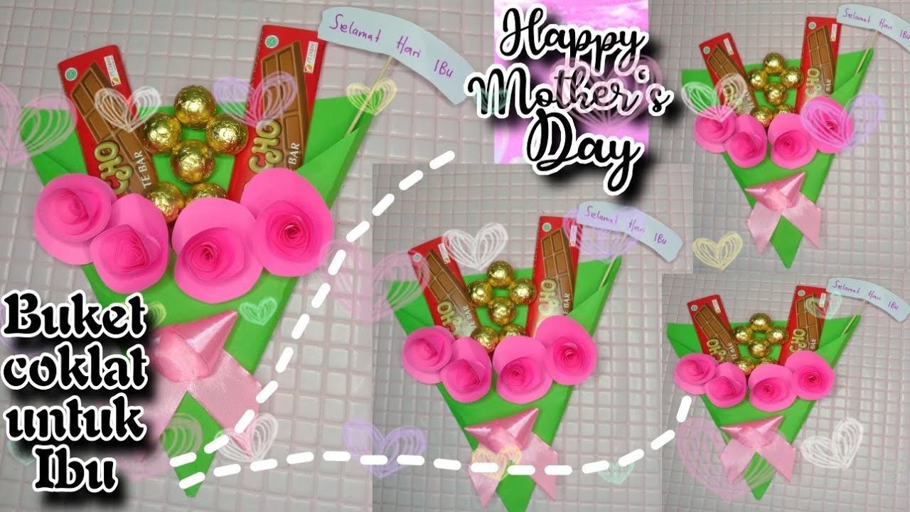Membuat Kado Buket Coklat untuk hari ibu | buket coklat simple