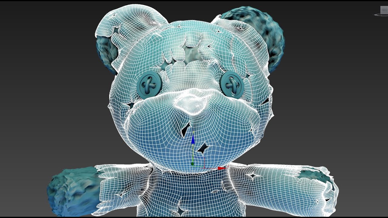 Teddy bear high poly Modeling (short version)