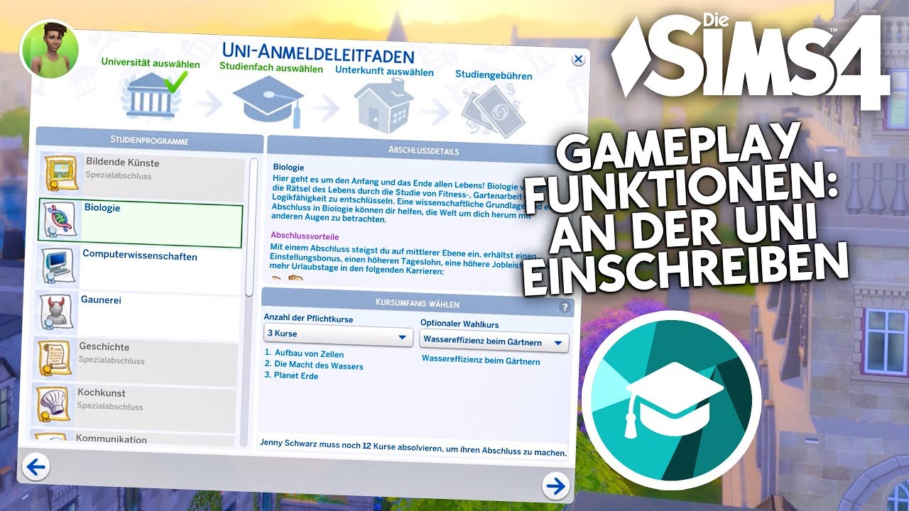 GAMEPLAY Funktionen: F&uuml;r Studium einschreiben, ... 👩&zwj;🎓👨&zwj;🎓 Die Sims 4 An die Uni! Preview Special #6