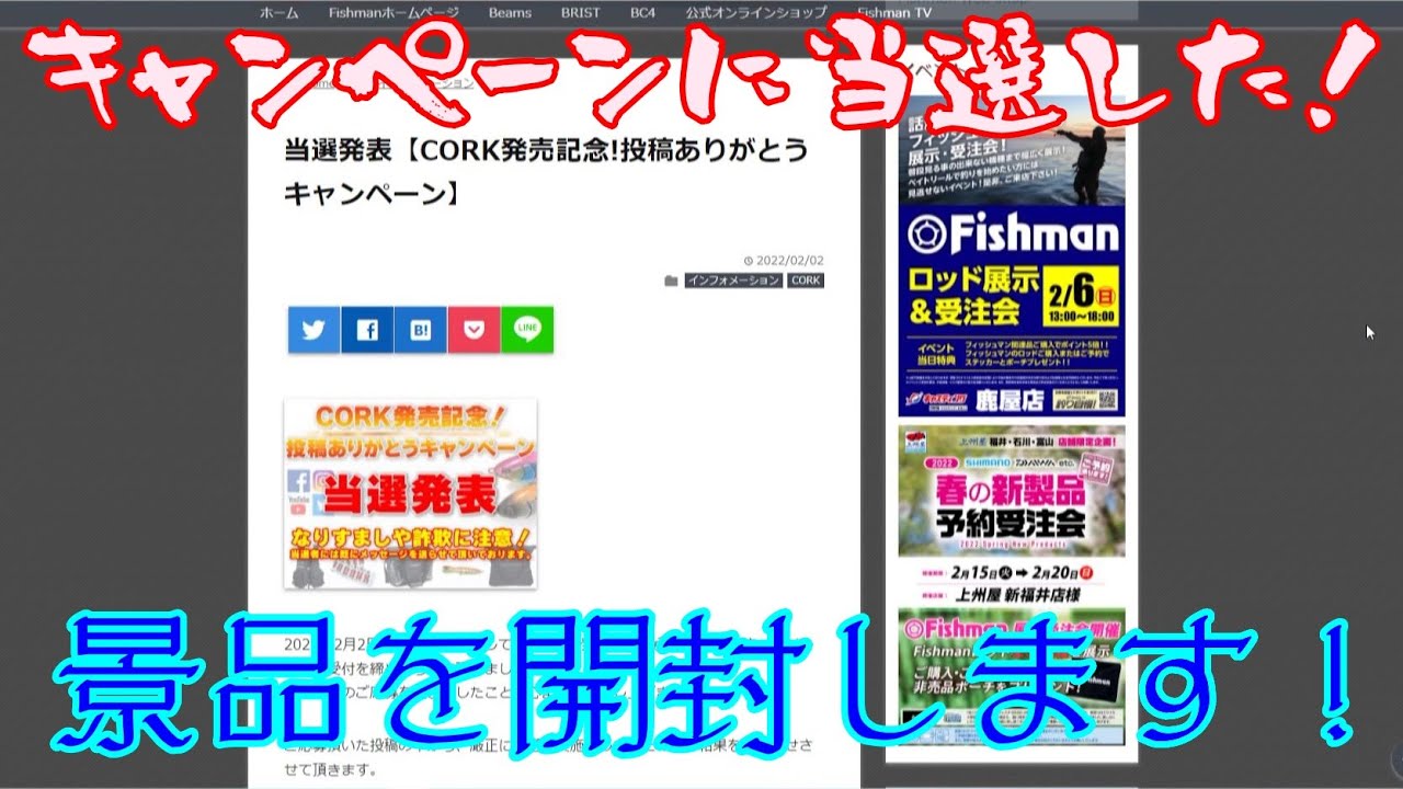 Fishmanのキャンペーンに当選した！
