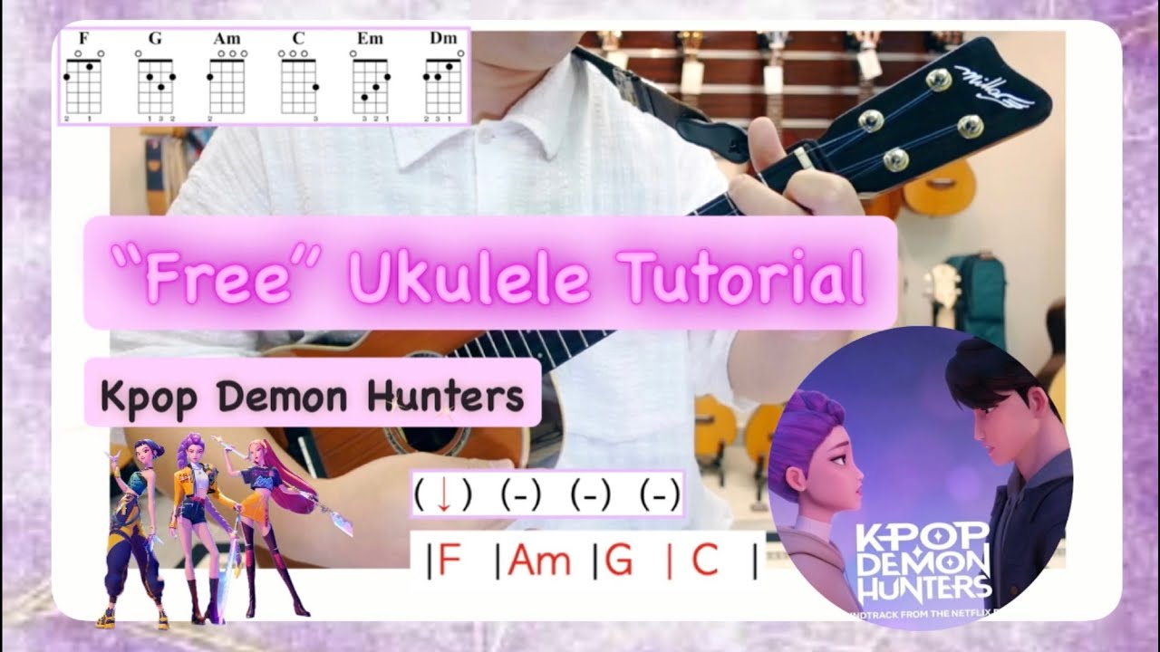 Free Ukulele Tutorial | KPop Demon Hunters |  ( R&B Strumming Patterns) ｜#ukujourney