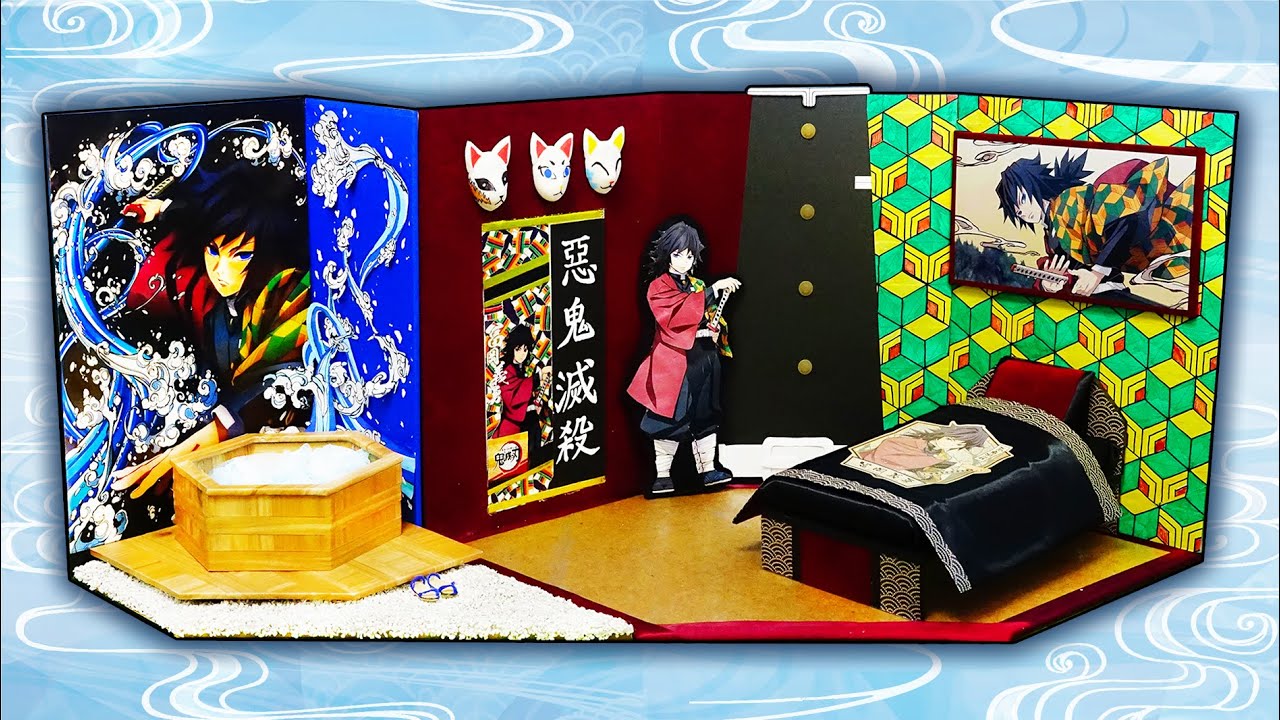 【鬼滅の刃】リカちゃんのお部屋をDIY❤️冨岡義勇のミニチュアドールハウスを手作り工作🍭✨