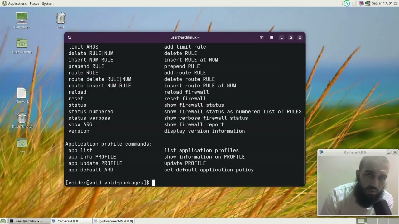 UFW firewall setup on void linux