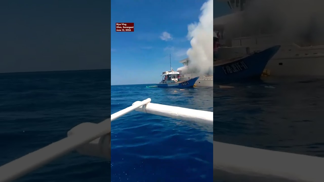 Yate na may dalang ayuda, nagliyab sa dagat ng Sarangani