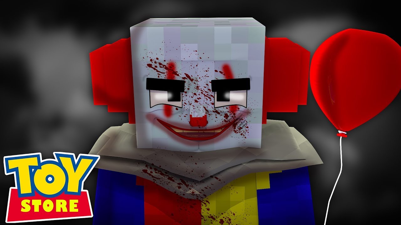 IT THE CLOWN KIDNAPS LITTLE CARLY !!! Minecraft TOY STORE w/ Sharky and Little Kelly