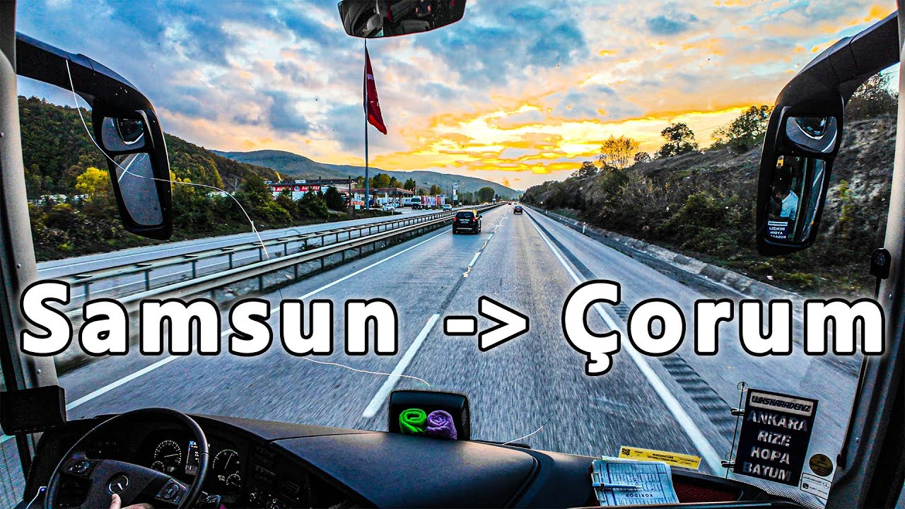 Gün Batımında Manzaralı Otobüs Yolculuğu | Samsun→ Çorum | 4K Sunset Scenic Bus Ride