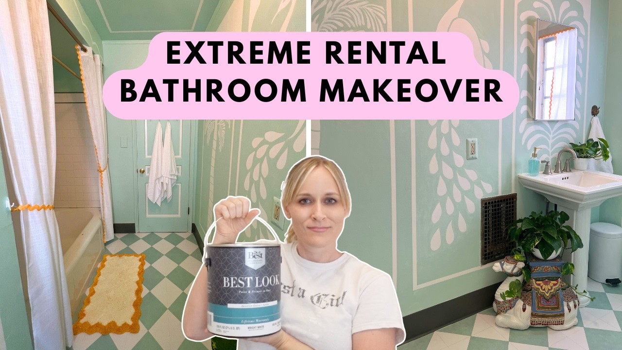 My EPIC Renter-Friendly Bathroom Makeover | Colorful Maximalist Makeover