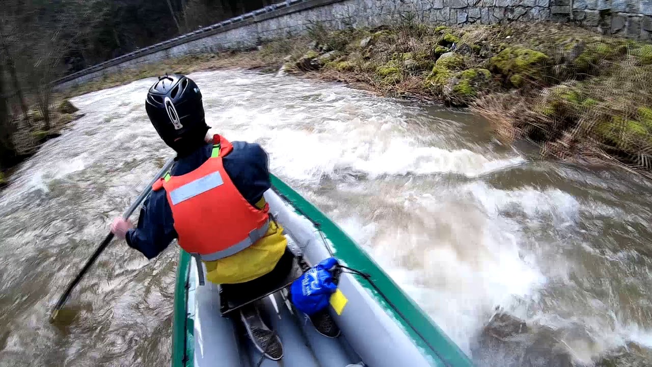 Krupá - splav na barace, únor 2020