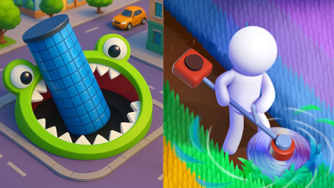 Hole  io City vs Mow My Lawn 💥EPIC SpeedRun Challenge - All Levels Unlocked (Android,iOS)