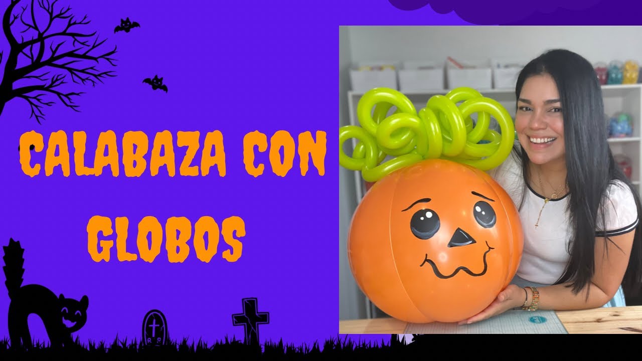 Cómo hacer una Calabaza con globos facil y rápido.|DIY| #halloween #globos
